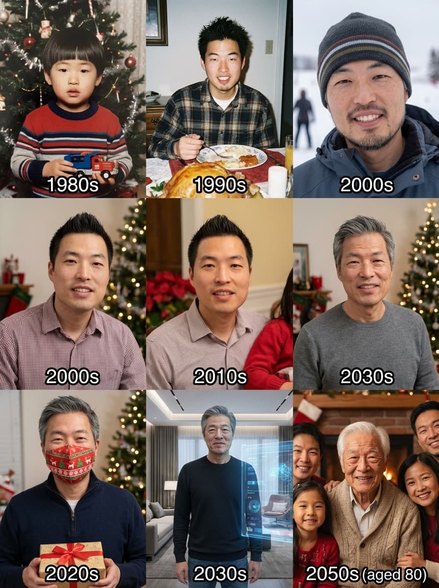 Holiday Photos from Birth to 80 — Generated result