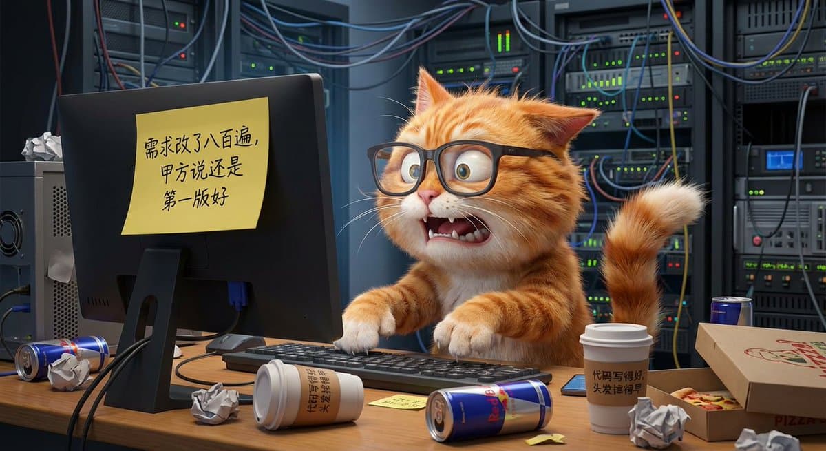 Crazy Programmer Cat — Generated result
