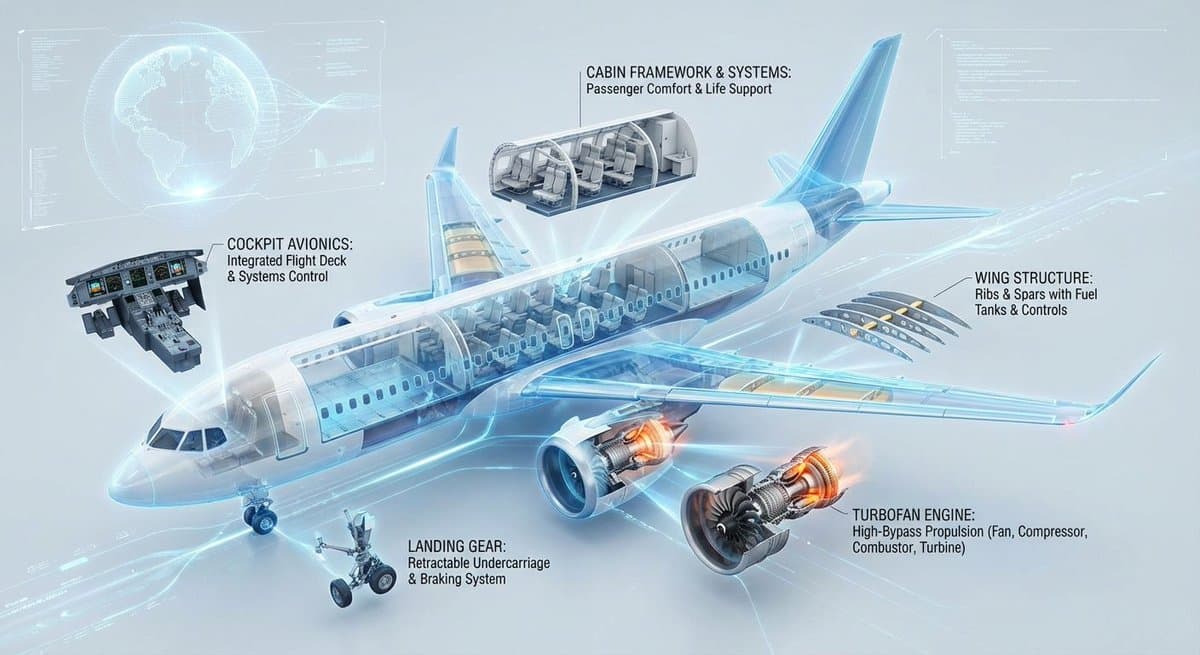 Airplane 3D Cutaway Infographic — Generated result