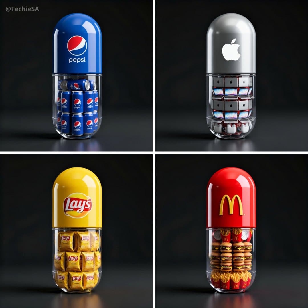 Branding 3D render of a large capsule-shaped container
