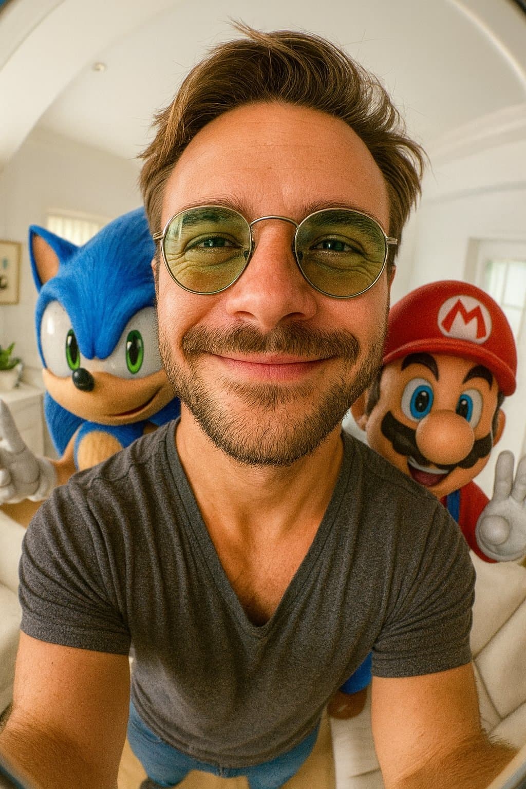 Photo of Someone with Sonic and Mario — Generated result