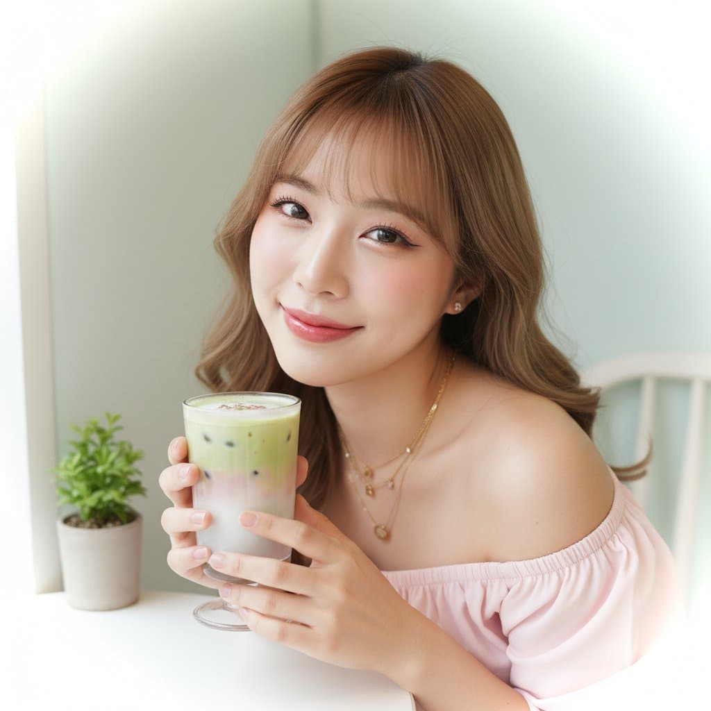 Girl Inside a Cafe — Generated result