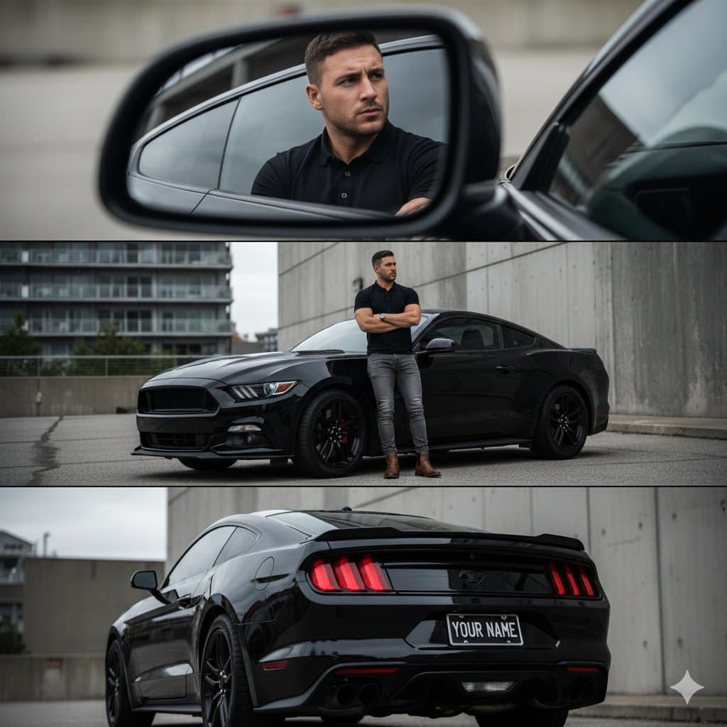 Three Views of a Person and Car