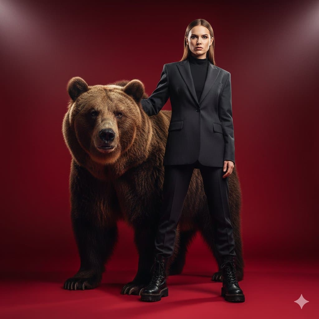 Fashionable Woman with Bear — Generated result