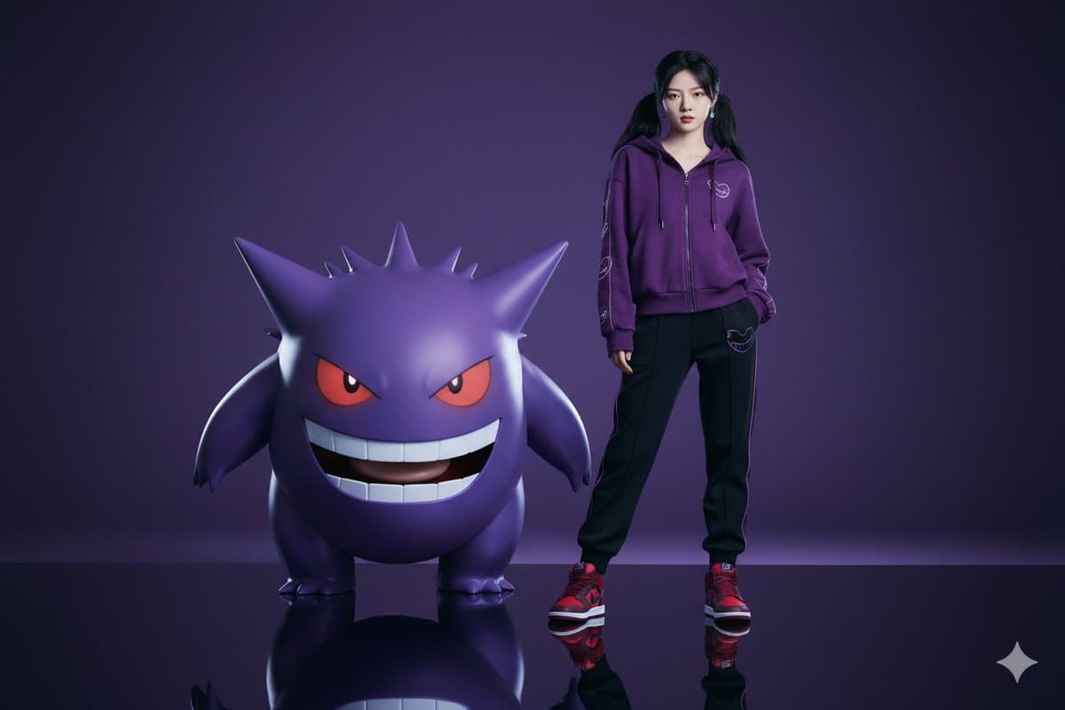 Person and Large Gengar — Generated result