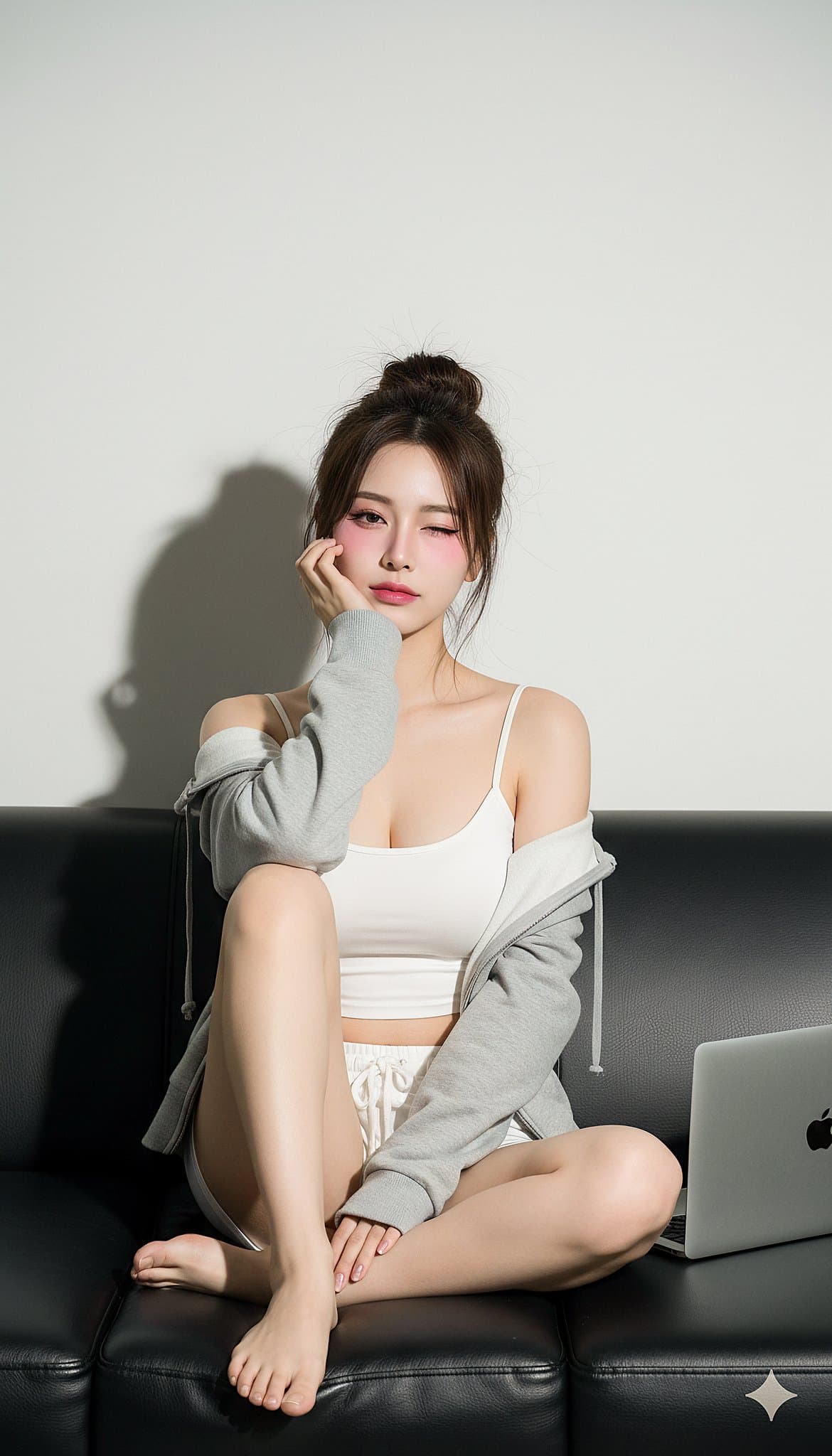 Girl Sitting on a Sofa
