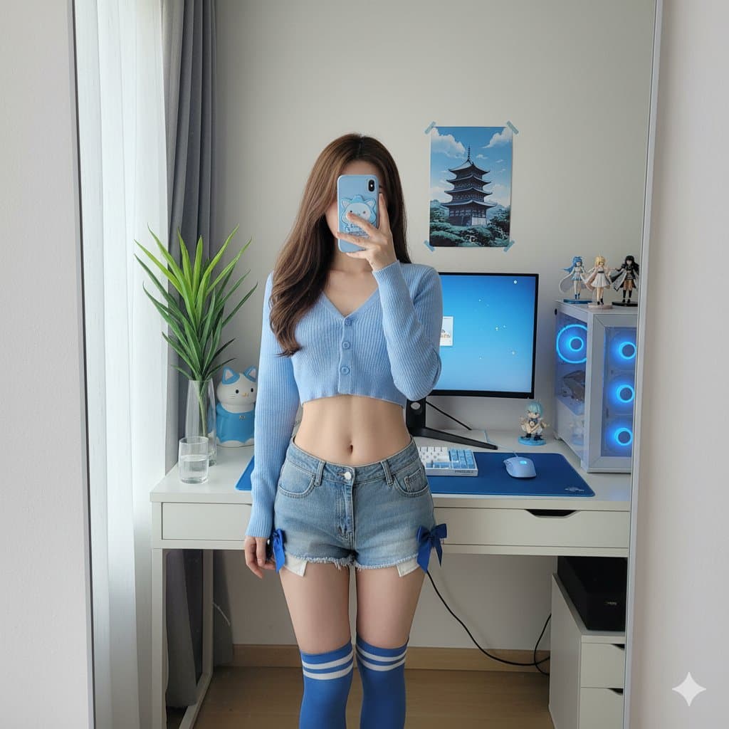 Girl's Mirror Selfie — Generated result
