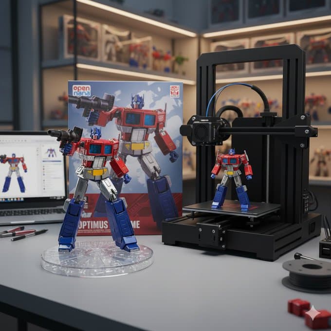 Figurine - Advanced Packaging with Printer (Optimus Prime) — Generated result