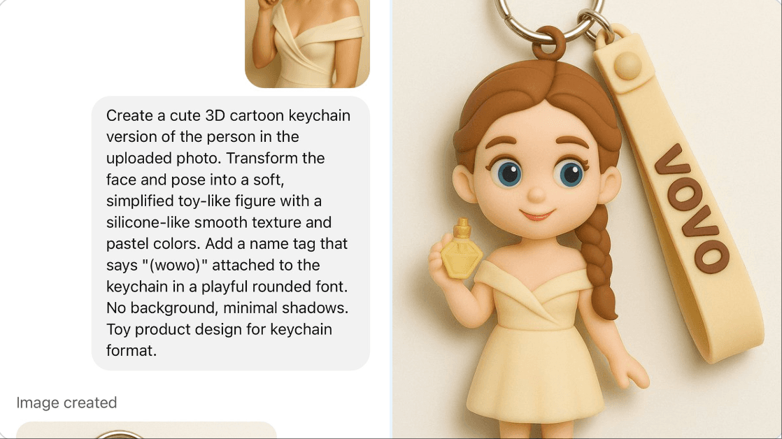 3D Cartoon Keychain — Generated result