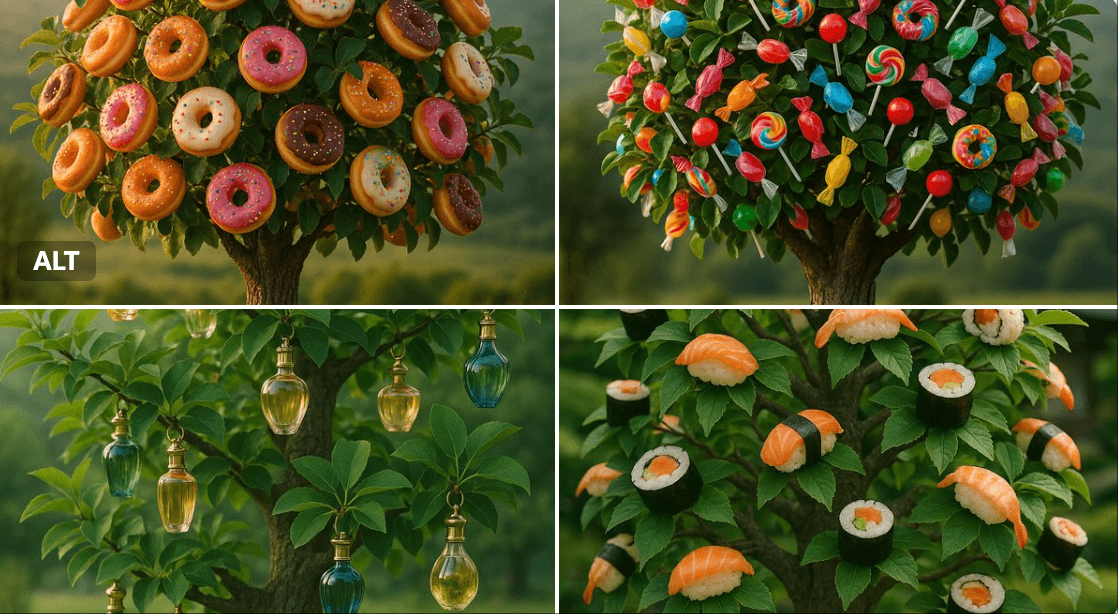 Products Hanging on a Tree — Generated result