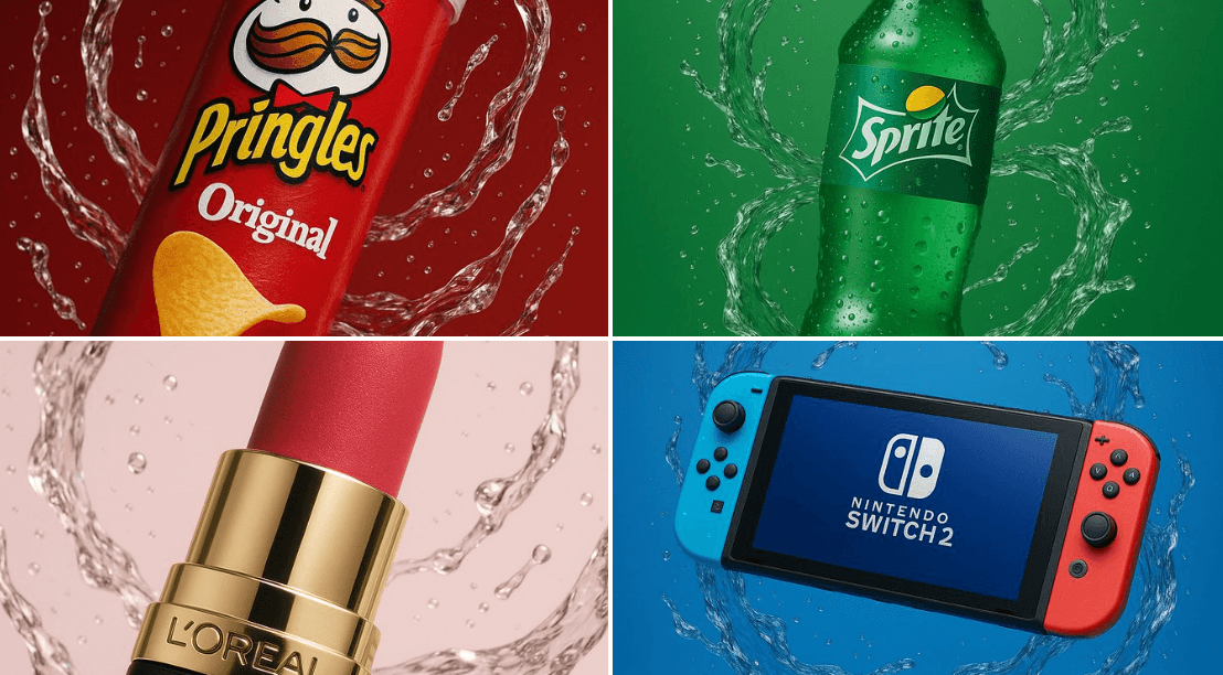 Branded Product Surrounded by Elegant Water Swirls
