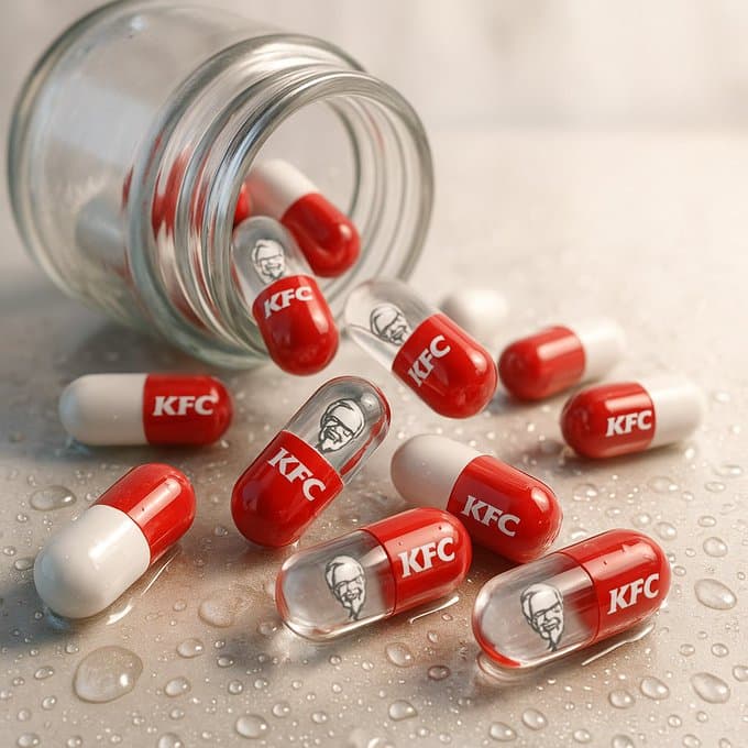 Capsules Pouring from a Clear Pill Bottle — Generated result