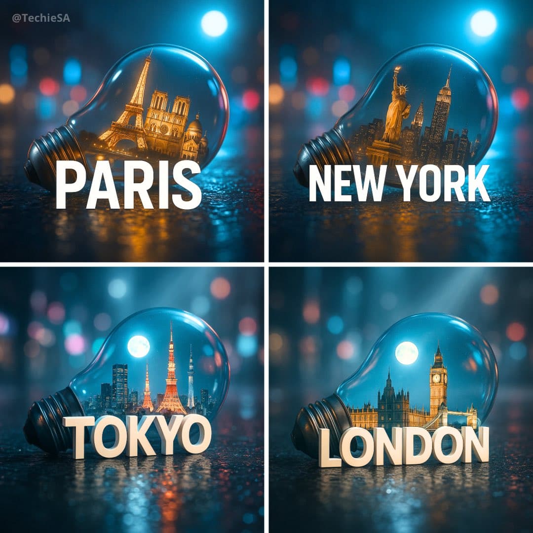 City in a Lightbulb — Generated result