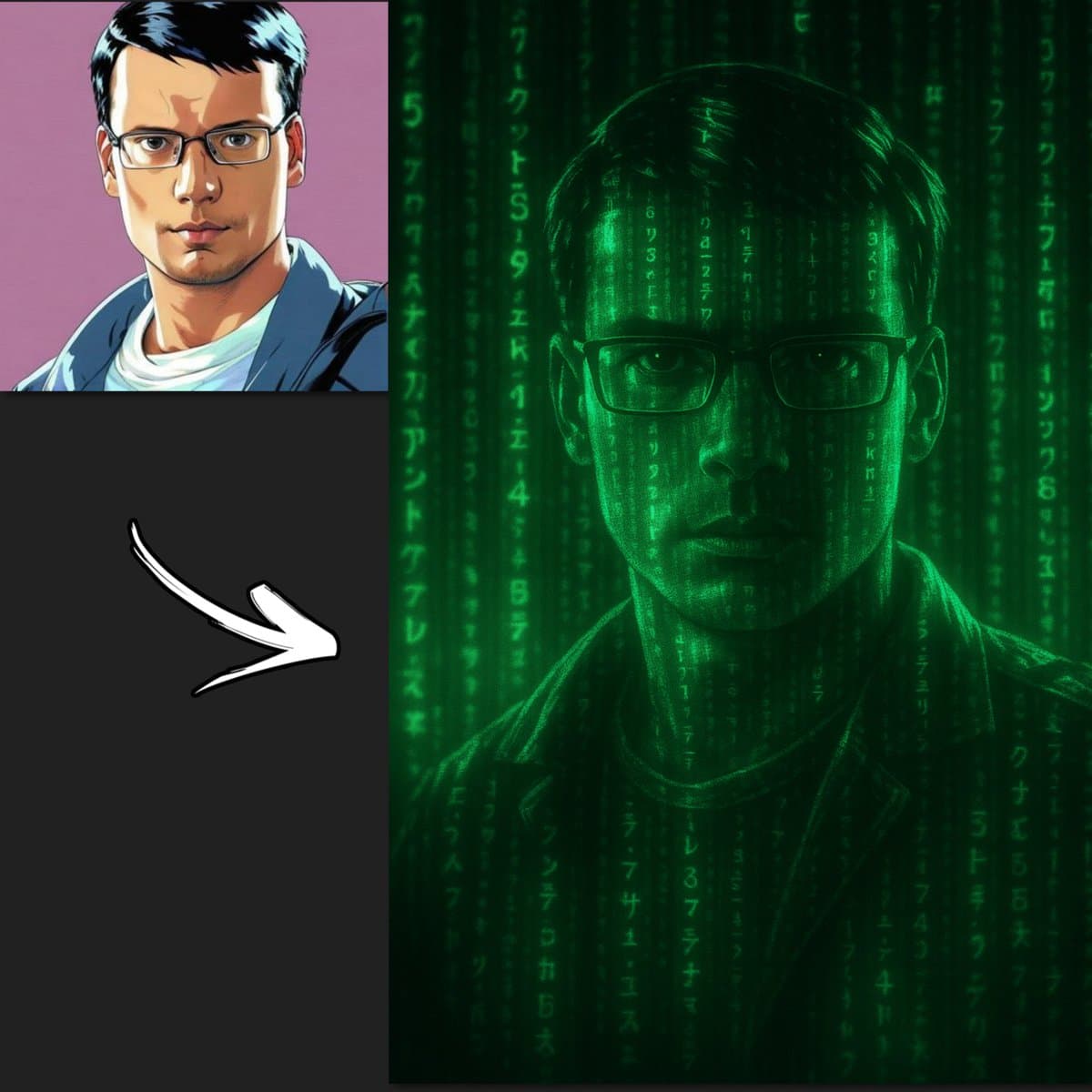 Matrix Green Code — Generated result