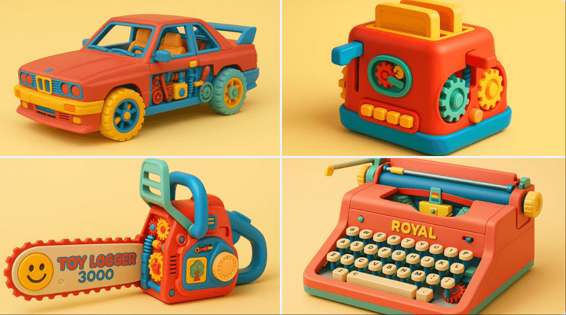 Custom Textured Retro Toy — Generated result