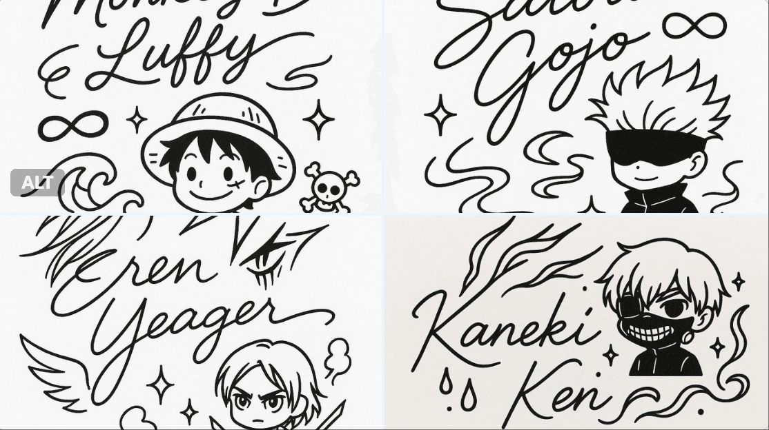 Beloved Character in Anime Style Signature