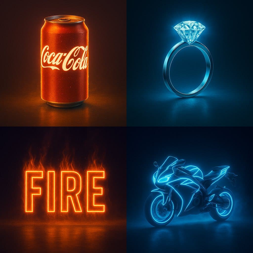 Pôster com Efeito Neon — Generated result