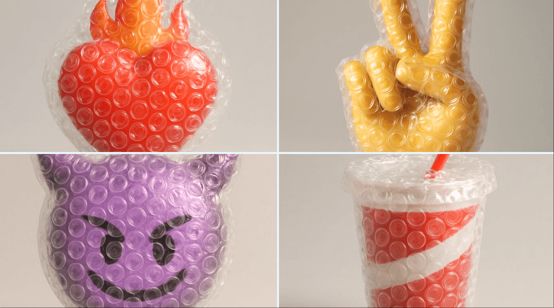 Covering Emojis with Bubble Wrap — Generated result