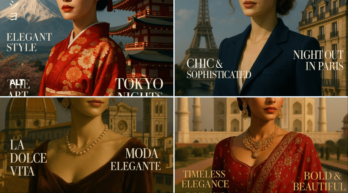 Fashion Magazine with National Landmarks
