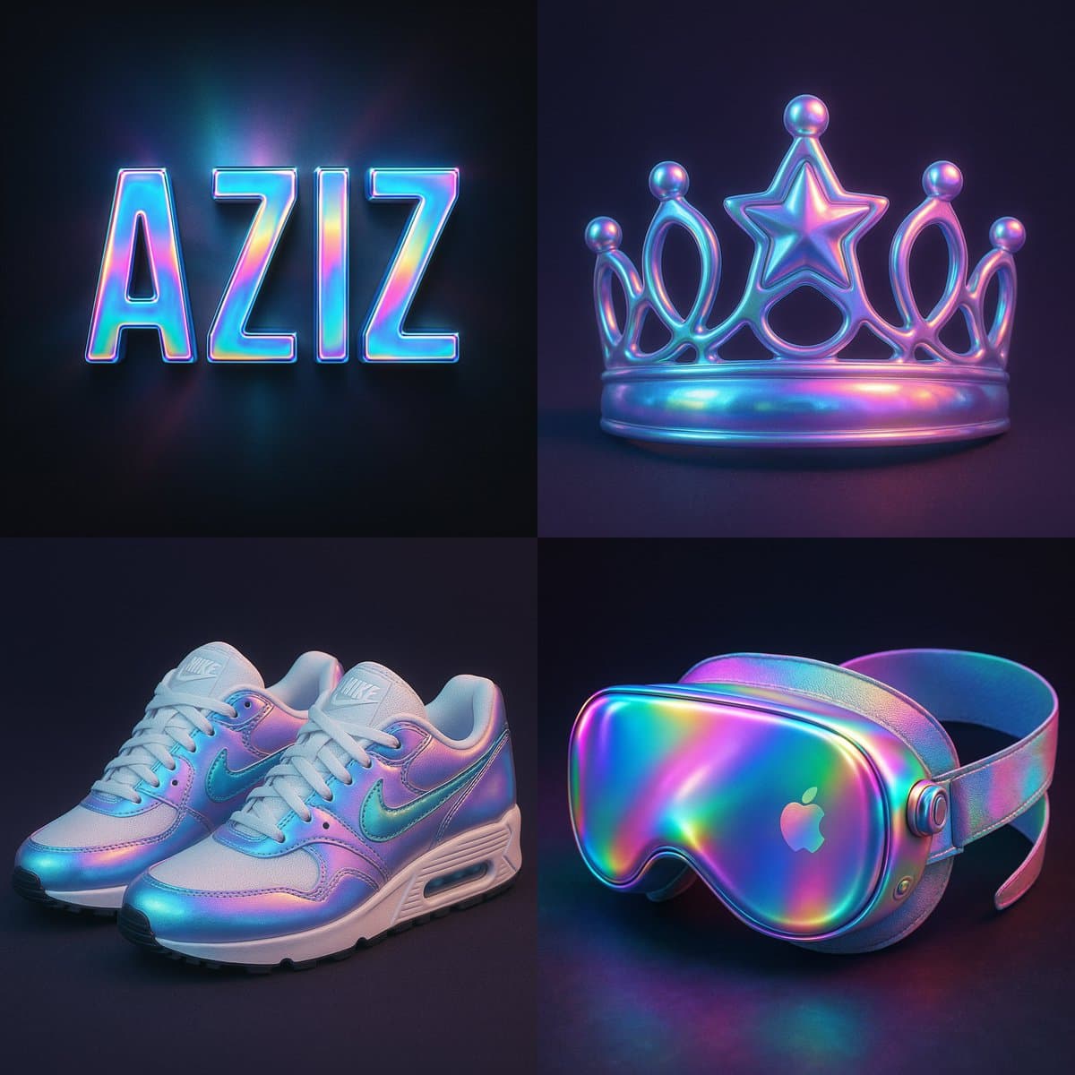 Holographic Overlay Rainbow Gradient