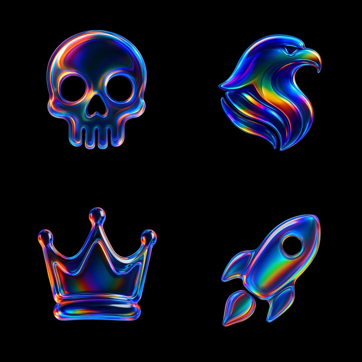 Prismatic Glass Icons — Generated result