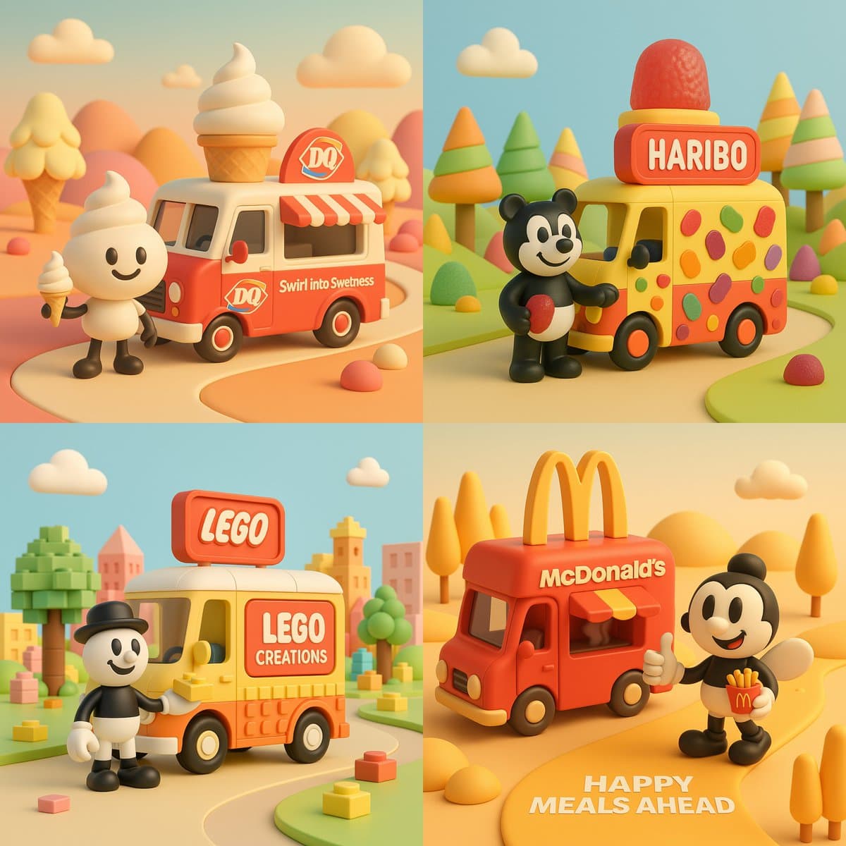 Univers cartoon 3D de snacks — Generated result