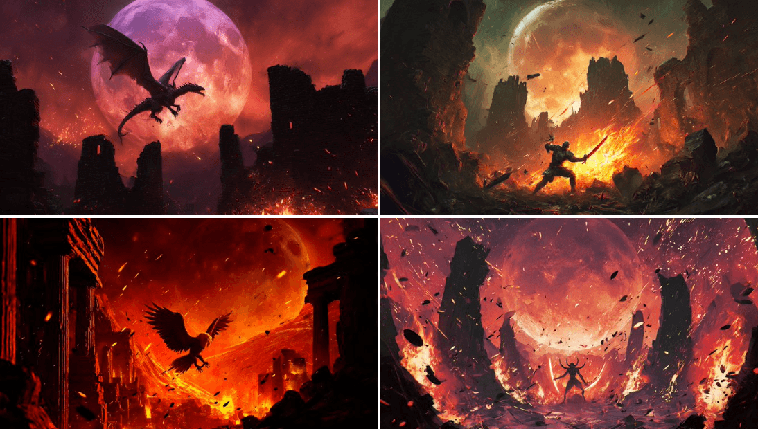 Duel Under a Blood Moon — Generated result