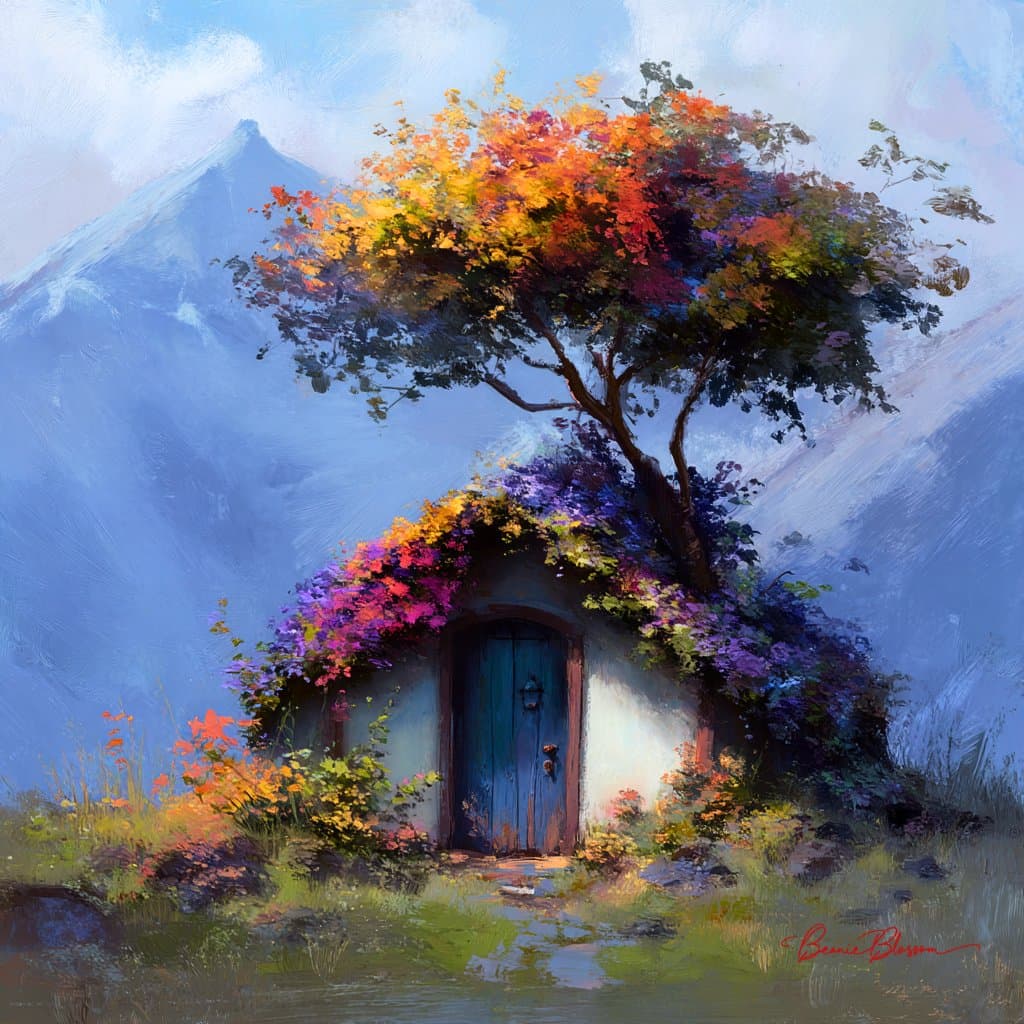 Small Houses Made of Flowers